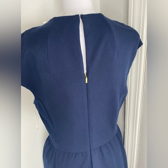 TRINA TURK NWT Pamila Keyhole Navy Blue Dress w Pockets - Picture 7 of 10